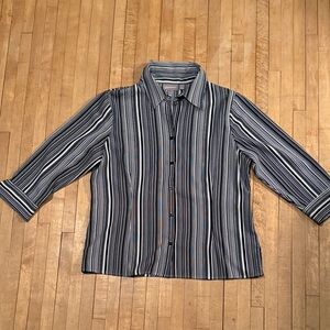 Croft & Barrow Women's black and white Striped Button Down Shirt